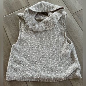 Free People Tweed Cowl Neck Sleeveless Sweater Size XS